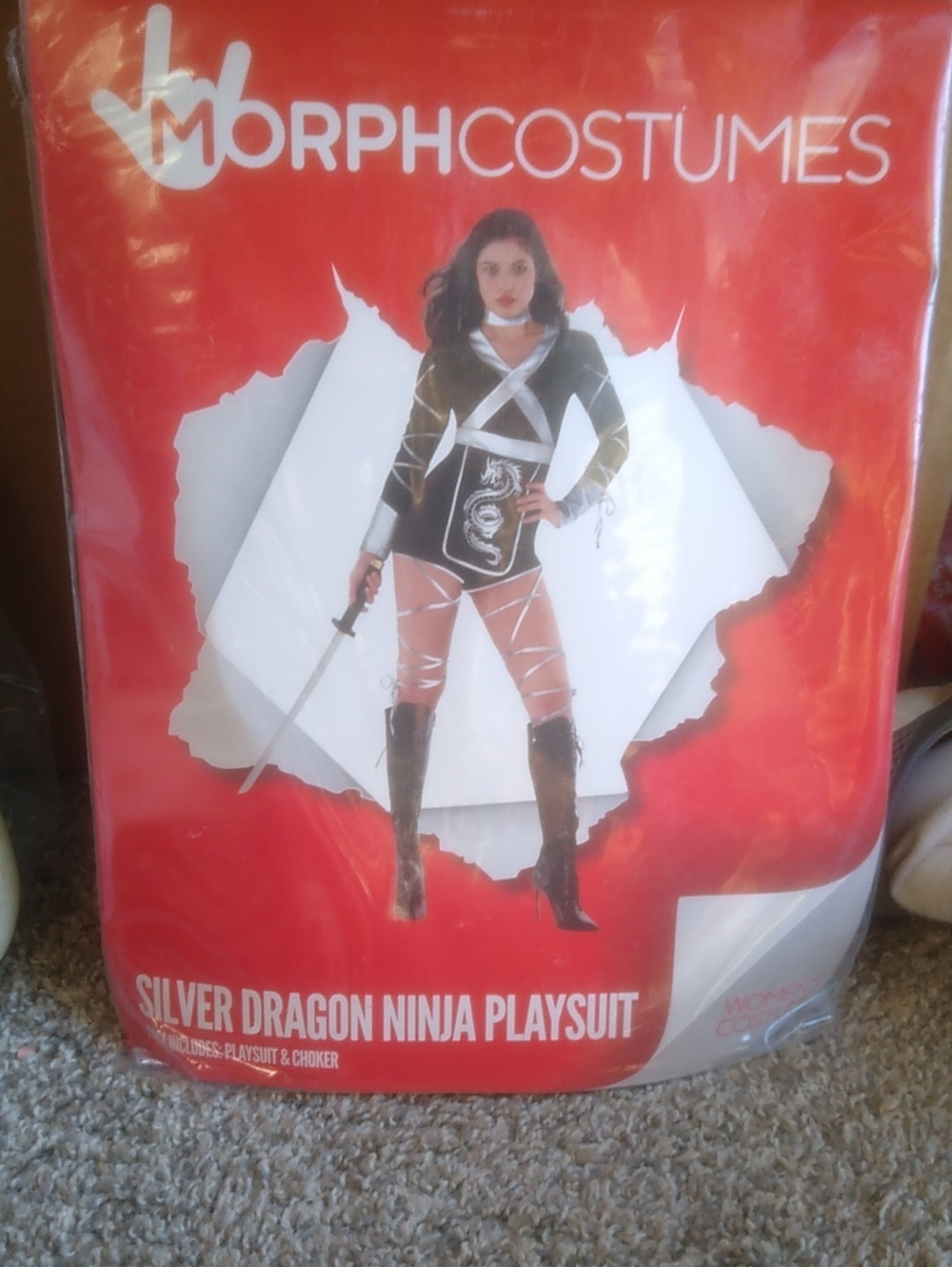 Silver Dragon Ninja Playsuit - Silver & Black
